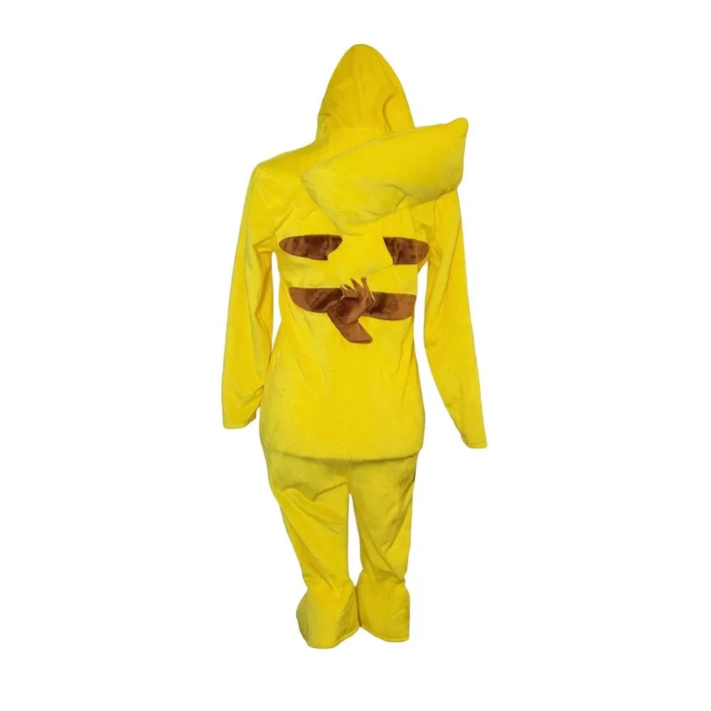Pokemon Pikachu Kids 3-4 One Piece Pajamas Costume Kigurumi Cosplay Fleece Hood